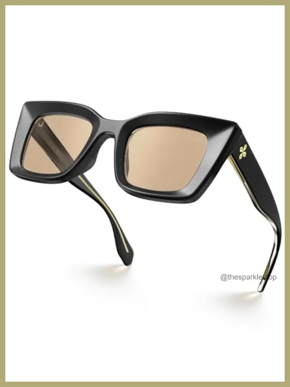 Oversized Retro Square Cat Eye Sunglasses Women UV400 TR90 Frame
